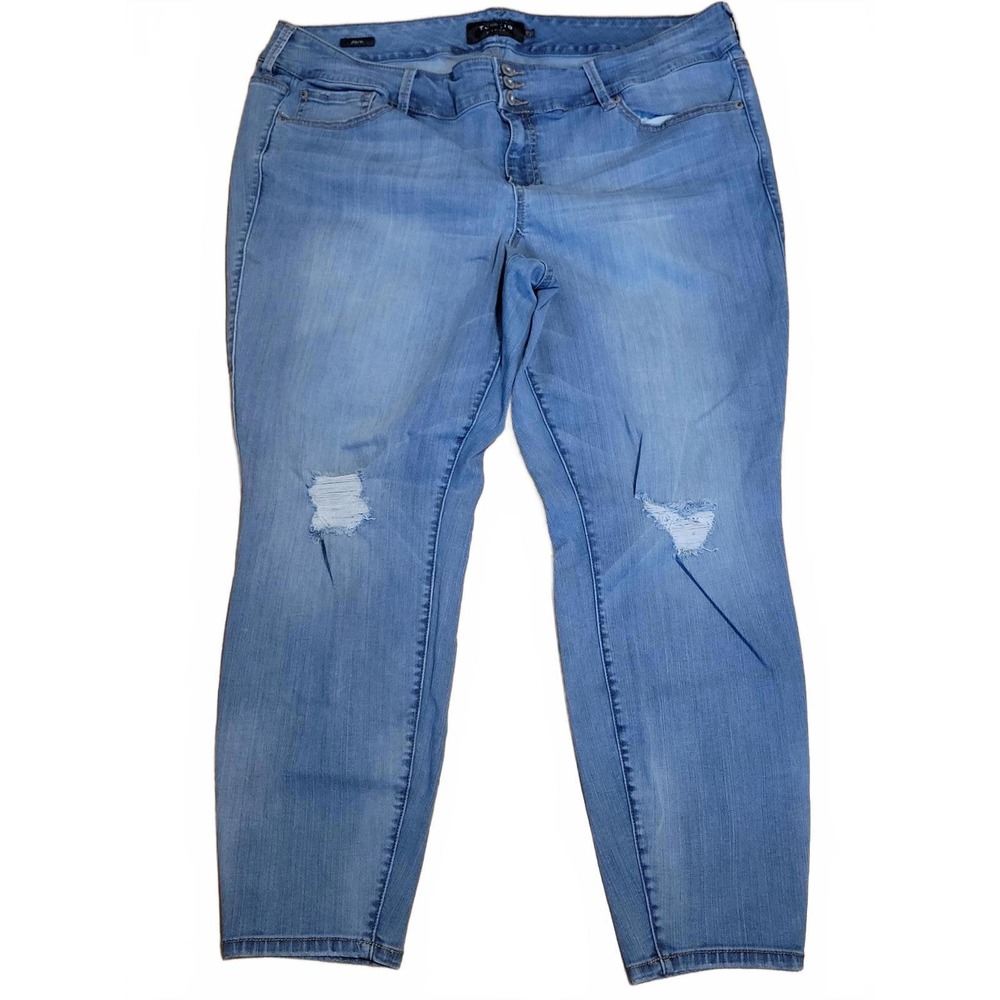 Torrid Medium Medium Wash Distressed Premium Jegging Plus Size 24R